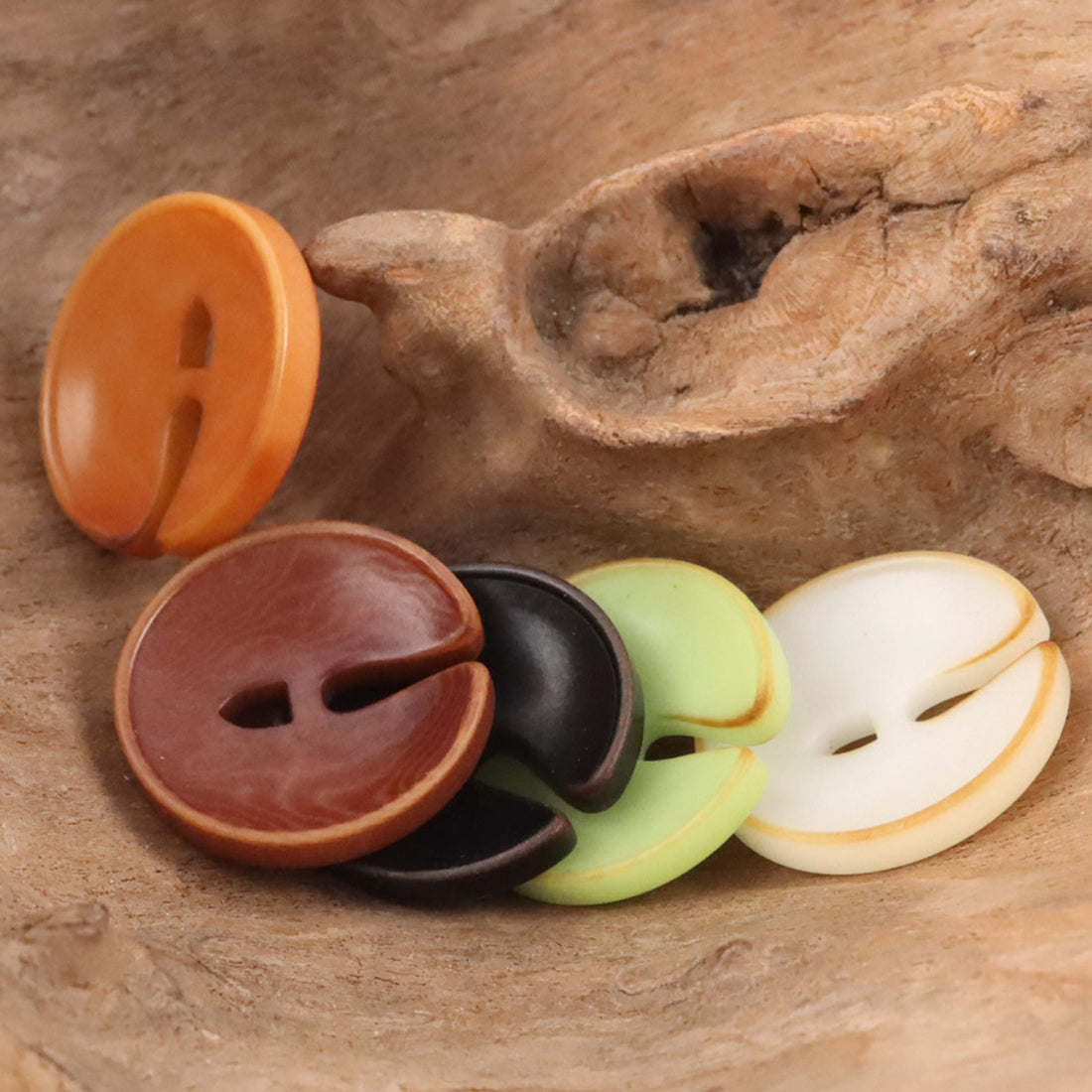 Cute Pac Man Natural Tagua Nut Buttons 10pcs - Lots of Buttons