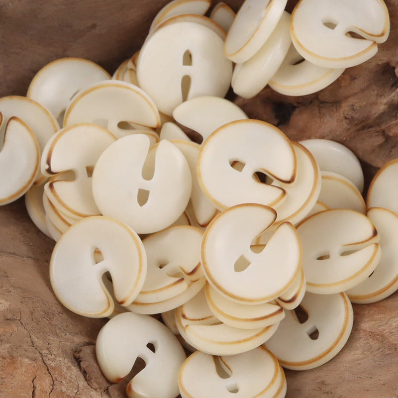 Cute Pac Man Natural Tagua Nut Buttons 10pcs - Lots of Buttons