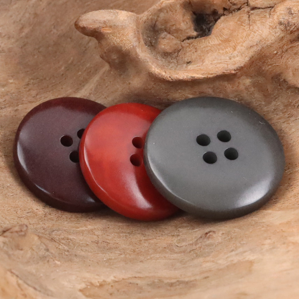 Dark Red Natural Tagut Nut Buttons for Suits Trousers 10pcs - Lots of Buttons