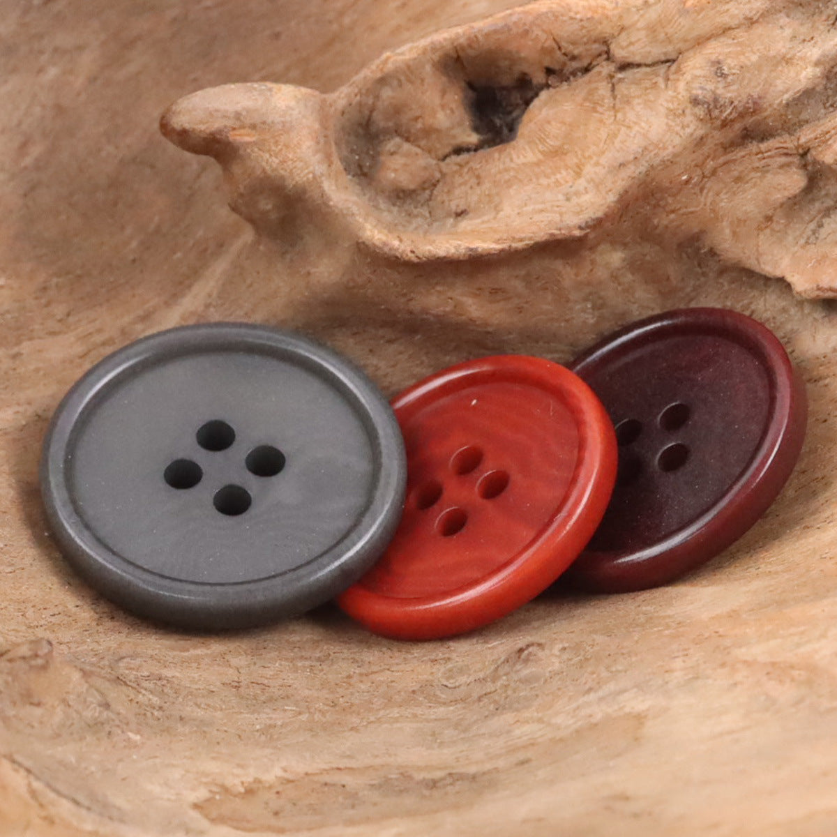 Dark Red Natural Tagut Nut Buttons for Suits Trousers 10pcs - Lots of Buttons
