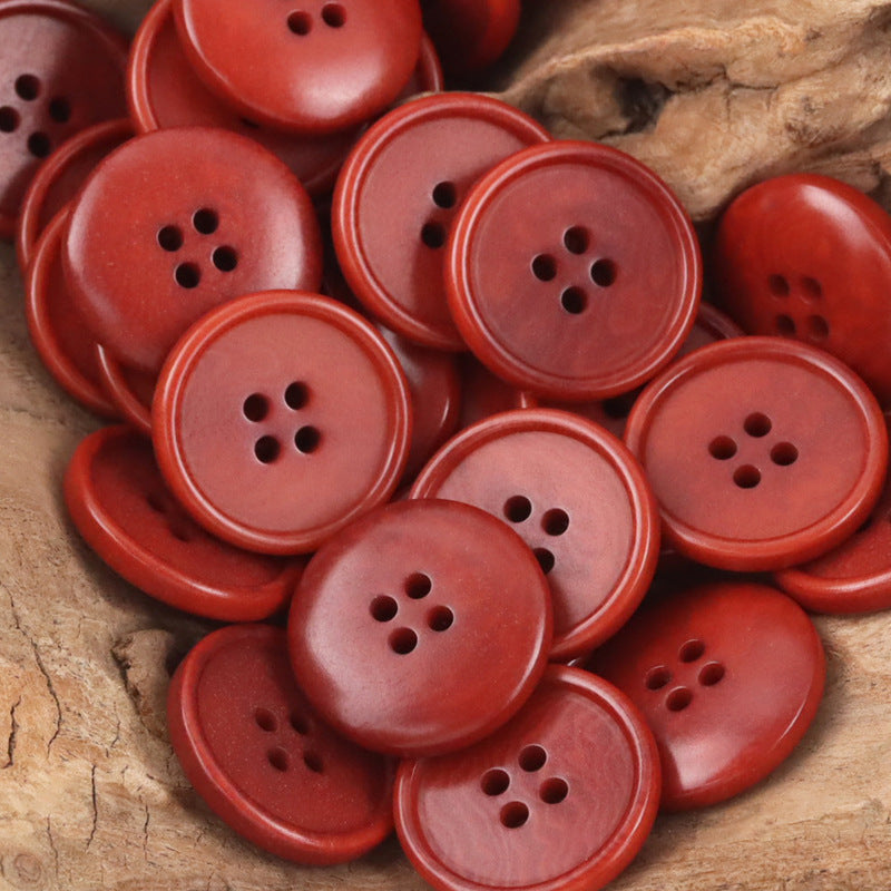 Dark Red Natural Tagut Nut Buttons for Suits Trousers 10pcs - Lots of Buttons