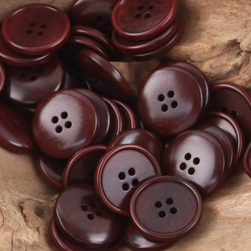 Dark Red Natural Tagut Nut Buttons for Suits Trousers 10pcs - Lots of Buttons