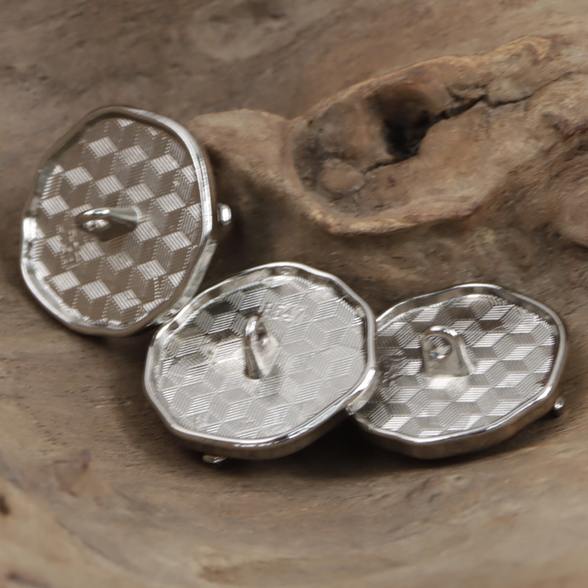 Silver Rose Decorative Metal Buttons for Tweed Blazer 10pcs - Lots of Buttons