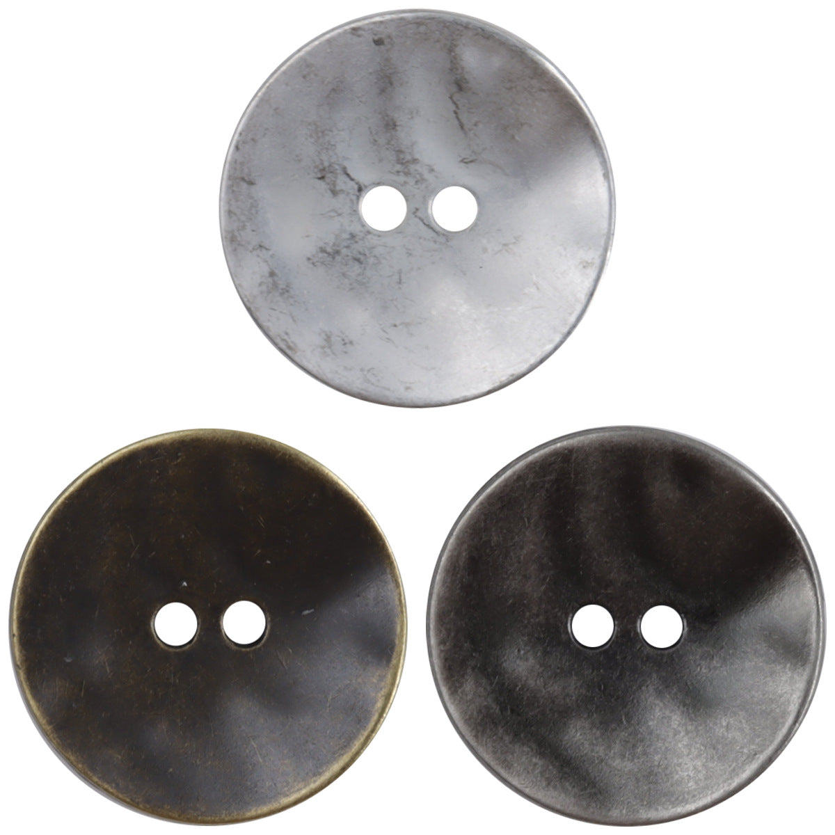Retro Irregular Curved Matte Metal Buttons 10pcs - Lots of Buttons