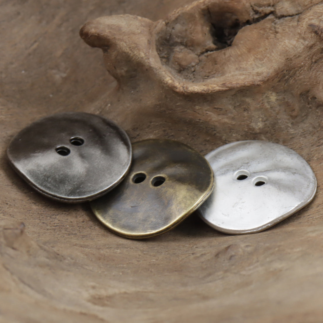 Retro Irregular Curved Matte Metal Buttons 10pcs 