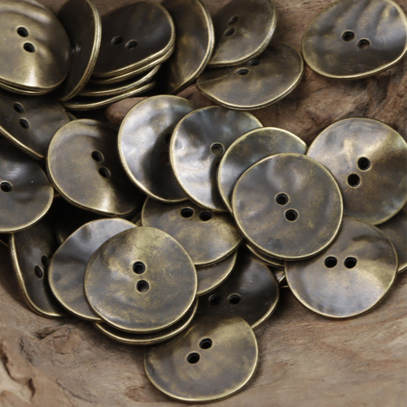 Retro Irregular Curved Matte Metal Buttons 10pcs - Lots of Buttons