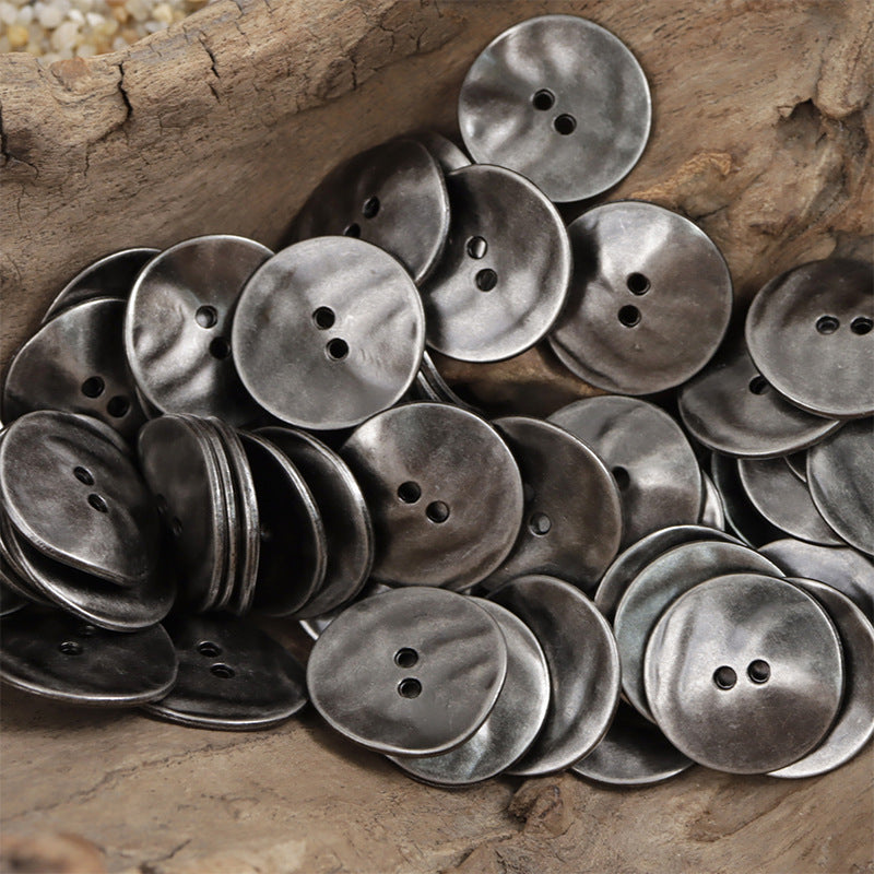 Retro Irregular Curved Matte Metal Buttons 10pcs - Lots of Buttons