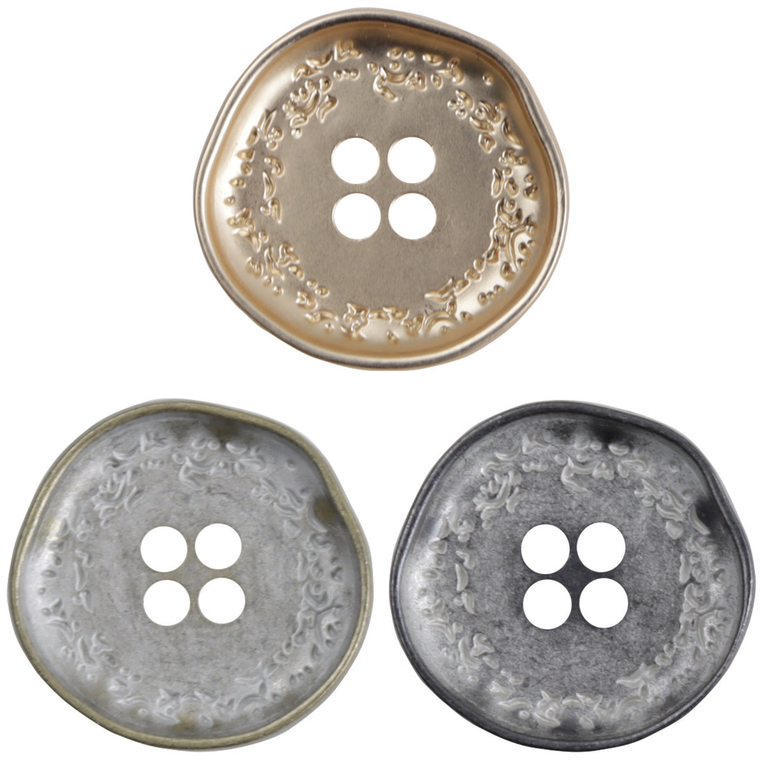 Irregular Wheat Spike Metal Buttons 4 hole,10pcs 