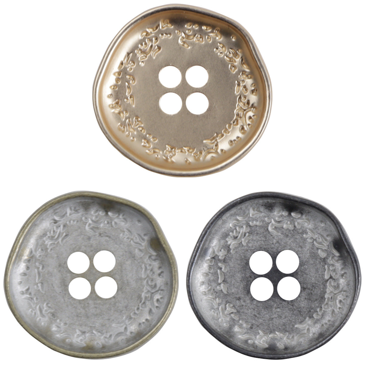 Irregular Wheat Spike Metal Buttons 4 hole,10pcs - Lots of Buttons