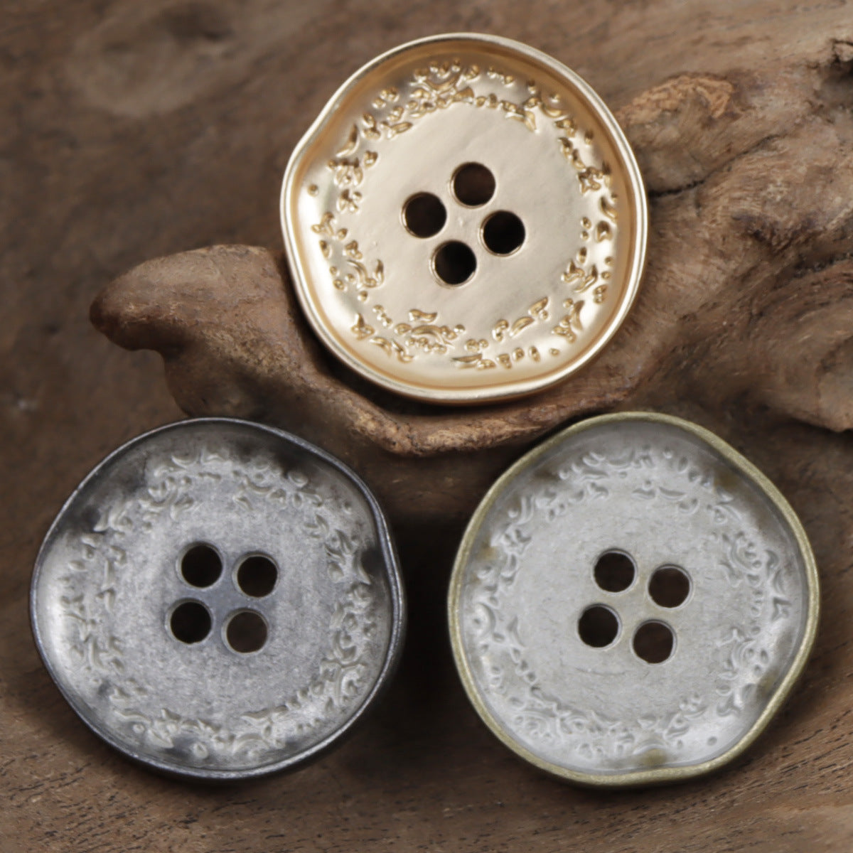 Irregular Wheat Spike Metal Buttons 4 hole,10pcs - Lots of Buttons