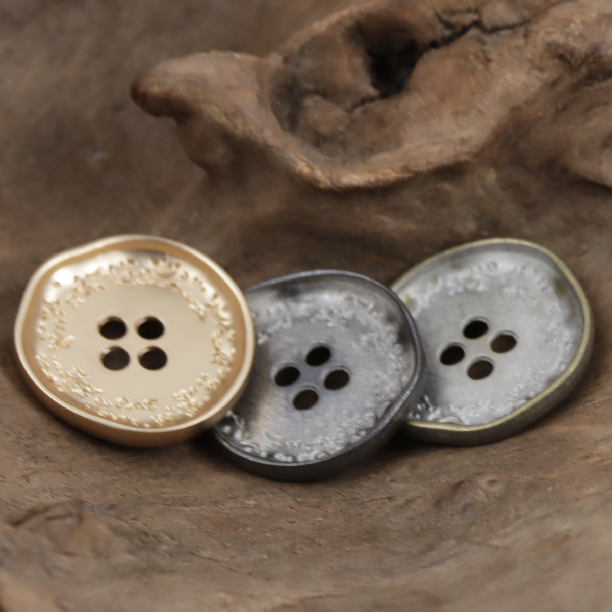 Irregular Wheat Spike Metal Buttons 4 hole,10pcs - Lots of Buttons