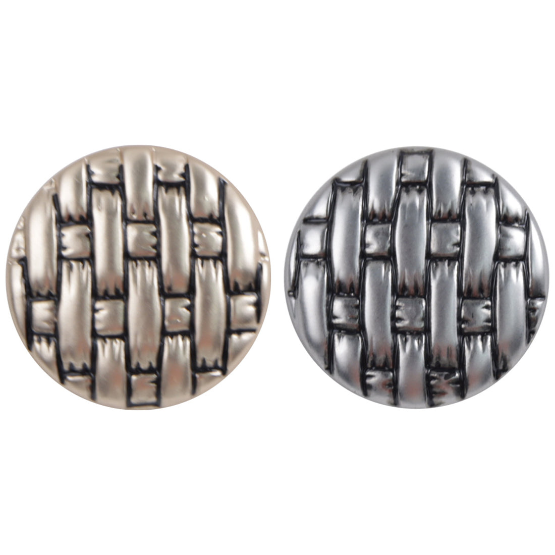 Gold Silver Metal Buttons with Black Lacquer Woven Pattern 10pcs - Lots of Buttons