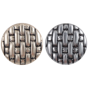 Gold Silver Metal Buttons with Black Lacquer Woven Pattern 10pcs - Lots of Buttons