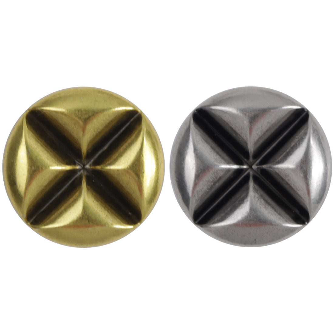 18mm 23mm Bronze Silver Antique X-Pattern Metal Shank Buttons 10pcs - Lots of Buttons