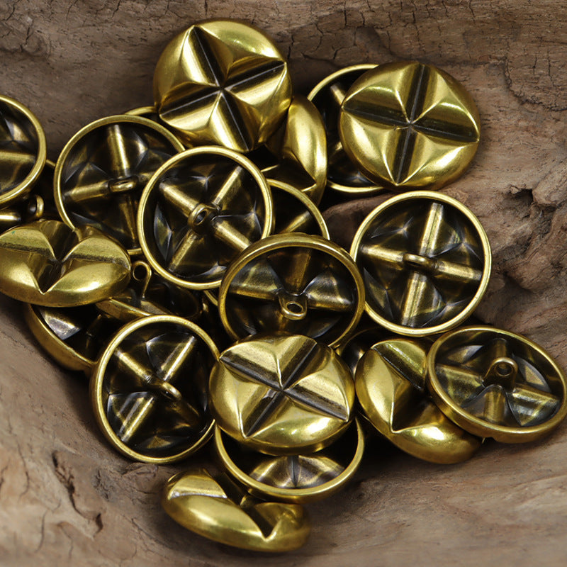18mm 23mm Bronze Silver Antique X-Pattern Metal Shank Buttons 10pcs - Lots of Buttons