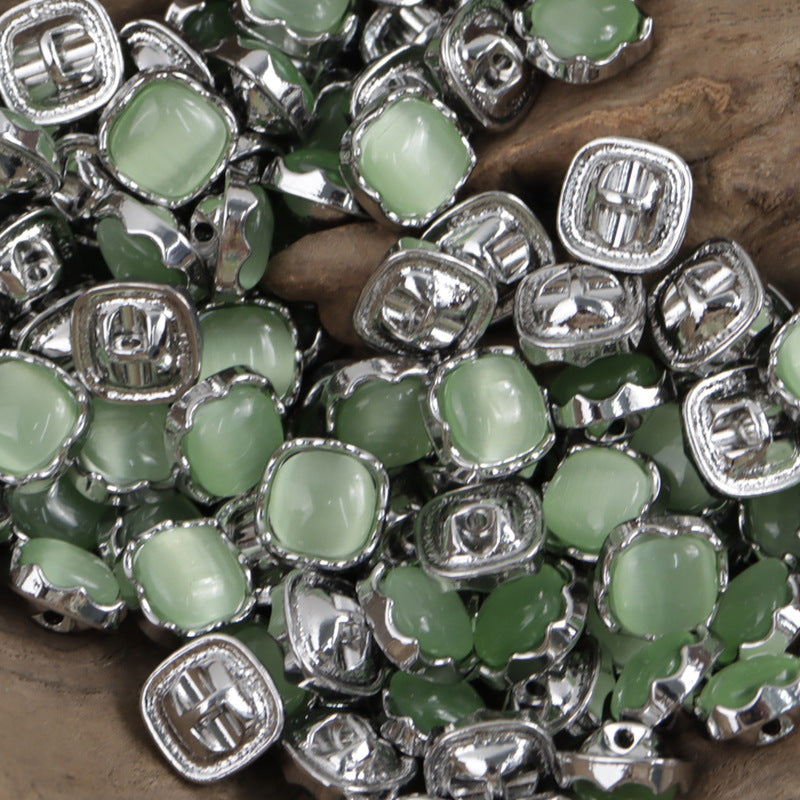 10mm Jade Colored Metal Shank Buttons for Chinese Qipao 10pcs - Lots of Buttons