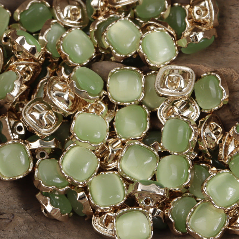 10mm Jade Colored Metal Shank Buttons for Chinese Qipao 10pcs - Lots of Buttons