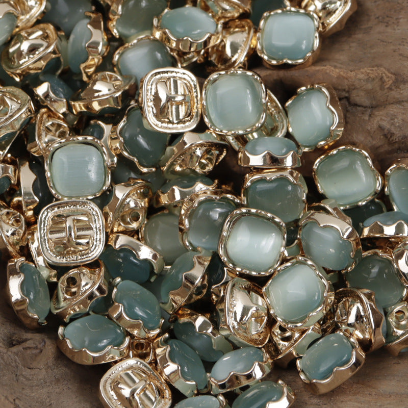 10mm Jade Colored Metal Shank Buttons for Chinese Qipao 10pcs - Lots of Buttons