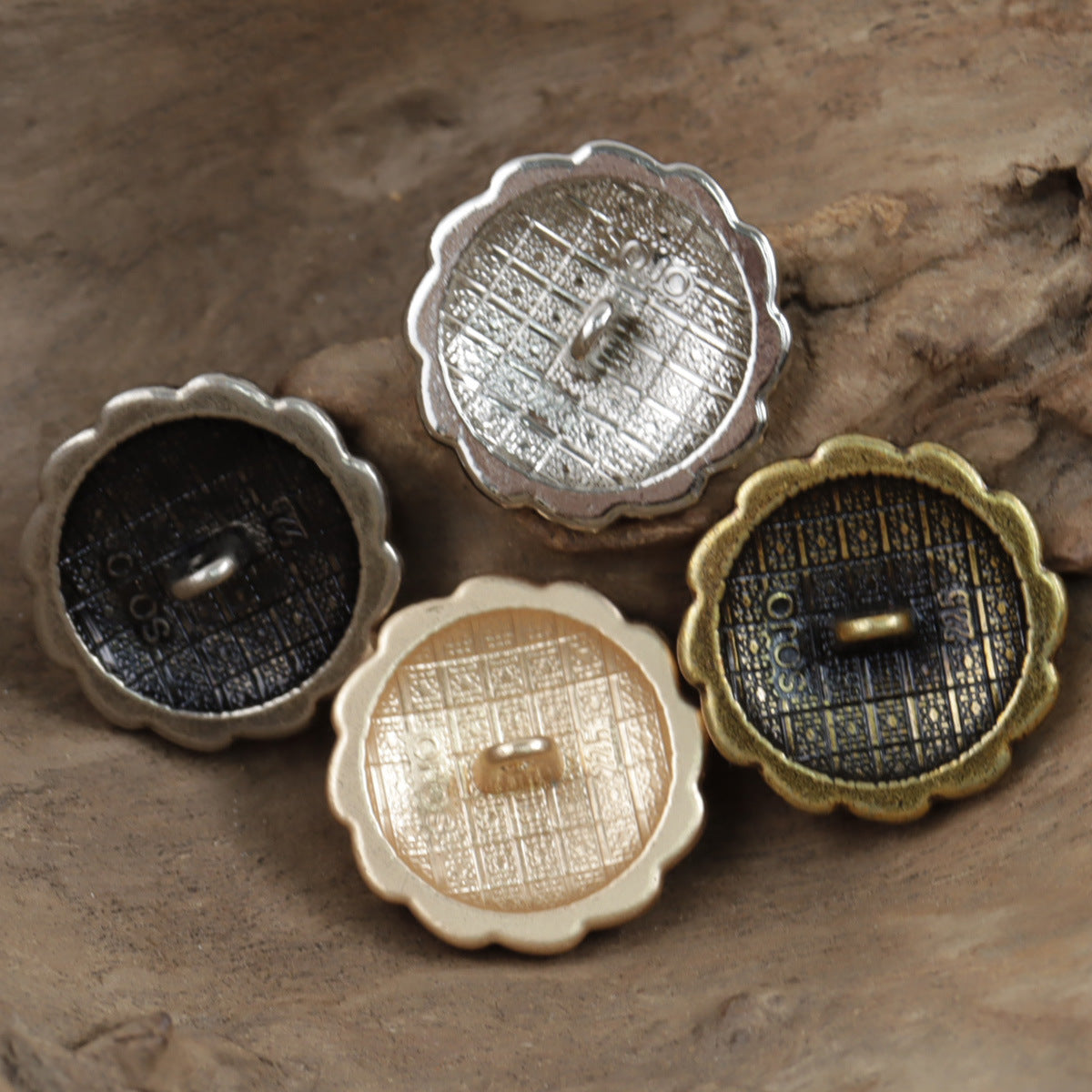 Antique Diamond-Studded Coat Metal Buttons 10pcs 