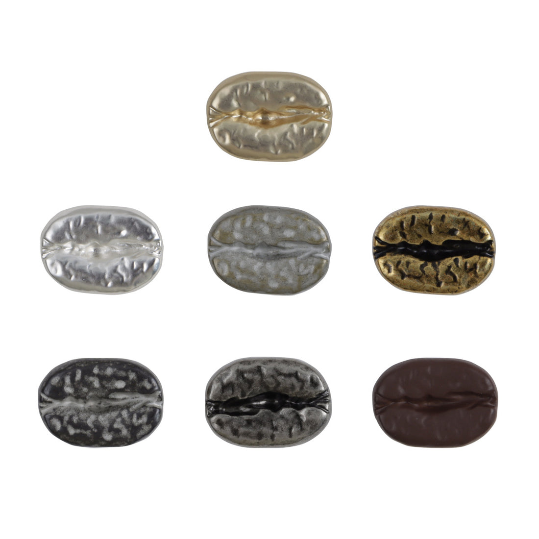 Distressed Decorative Coffee Bean Metal Buttons,10pcs - Lots of Buttons