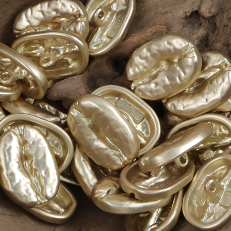 Distressed Decorative Coffee Bean Metal Buttons,10pcs - Lots of Buttons