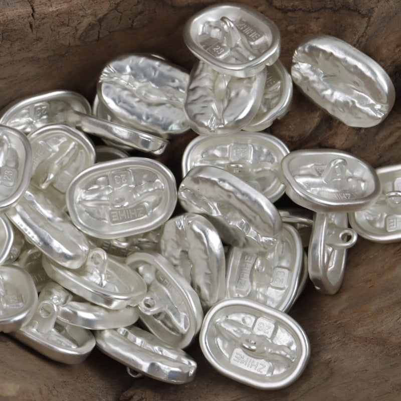 Distressed Decorative Coffee Bean Metal Buttons,10pcs - Lots of Buttons