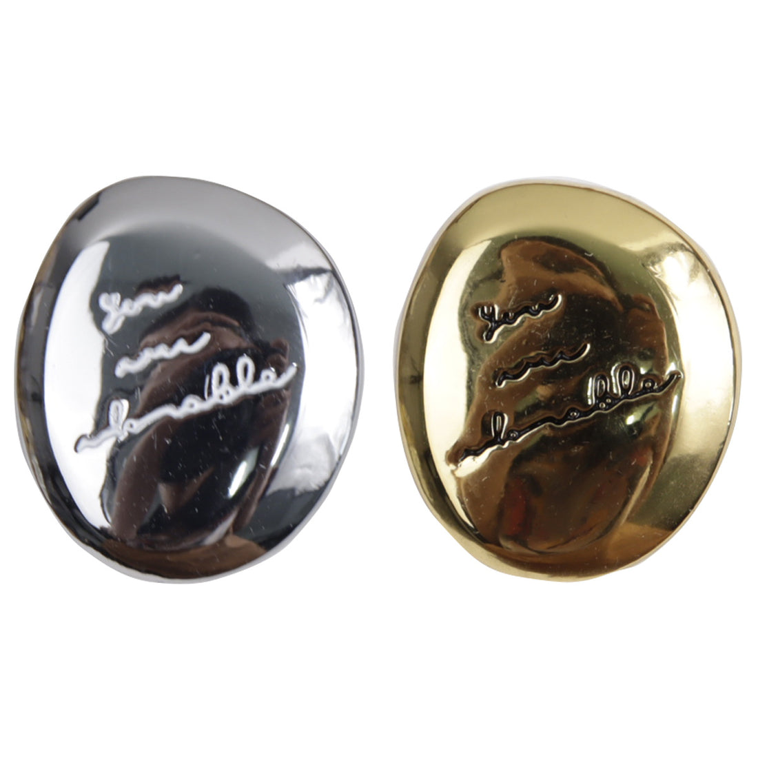 Irregular Oval Shiny Gold Metal Buttons 10pcs - Lots of Buttons