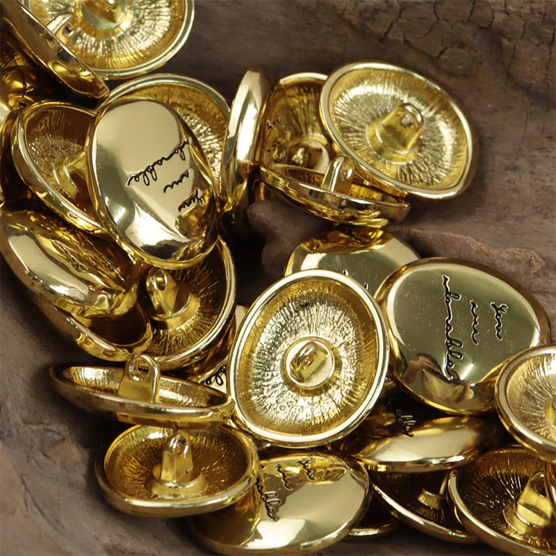 Irregular Oval Shiny Gold Metal Buttons 10pcs - Lots of Buttons