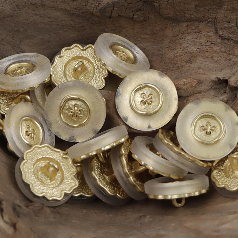 Gold and Silver Matte Small Flower Metal Buttons 10pcs