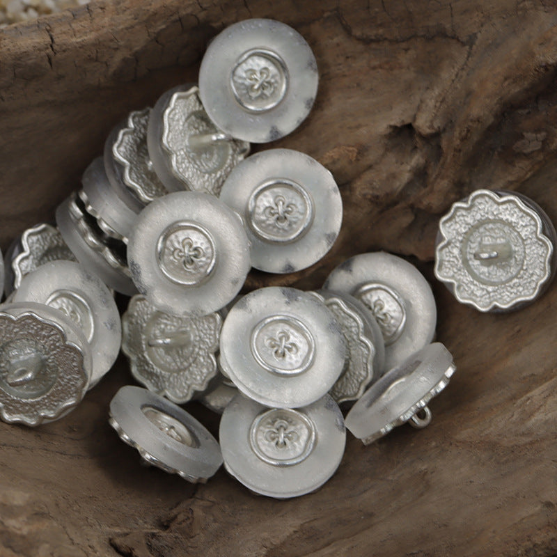 Gold and Silver Matte Small Flower Metal Buttons 10pcs