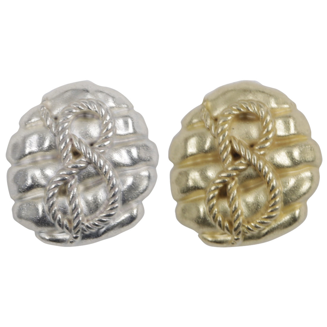 Matte Gold and Silver Rope Honeycomb Metal Buttons with Shank 10pcs - Lots of Buttons