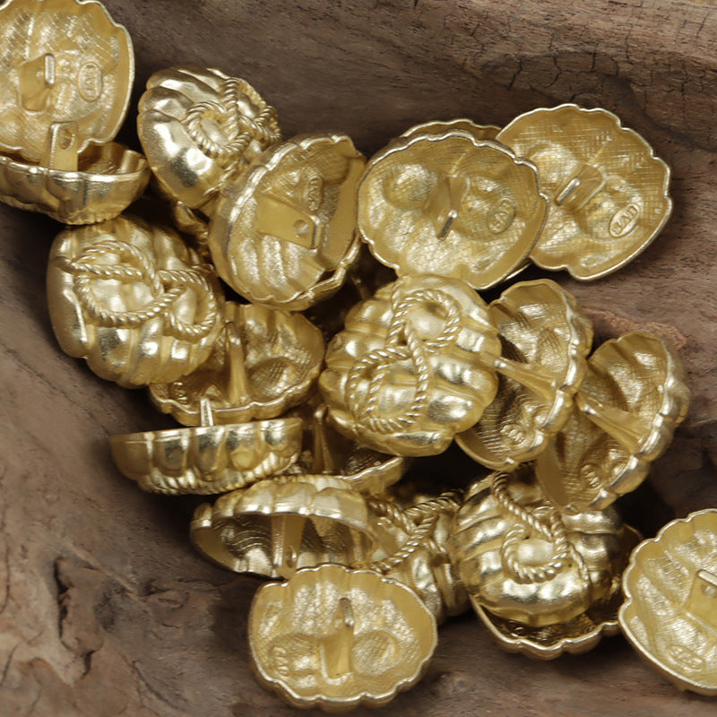 Matte Gold and Silver Rope Honeycomb Metal Buttons with Shank 10pcs - Lots of Buttons