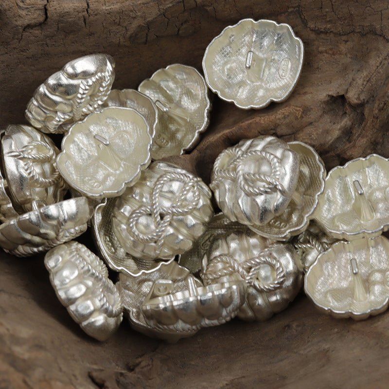 Matte Gold and Silver Rope Honeycomb Metal Buttons with Shank 10pcs - Lots of Buttons