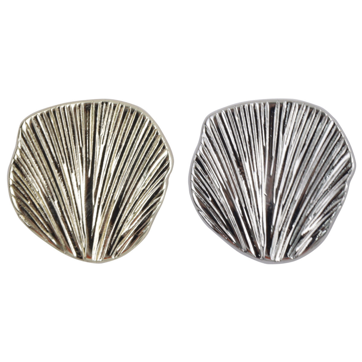 Irregular Ginkgo Leaf Fan-Shaped Gold and Silver Metal Buttons 10pcs - Lots of Buttons