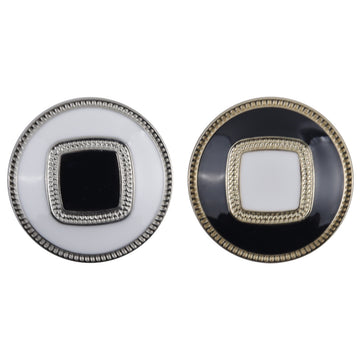 Round Gold and Silver Metal Buttons with Embedded Square Patterns 10pcs - Lots of Buttons