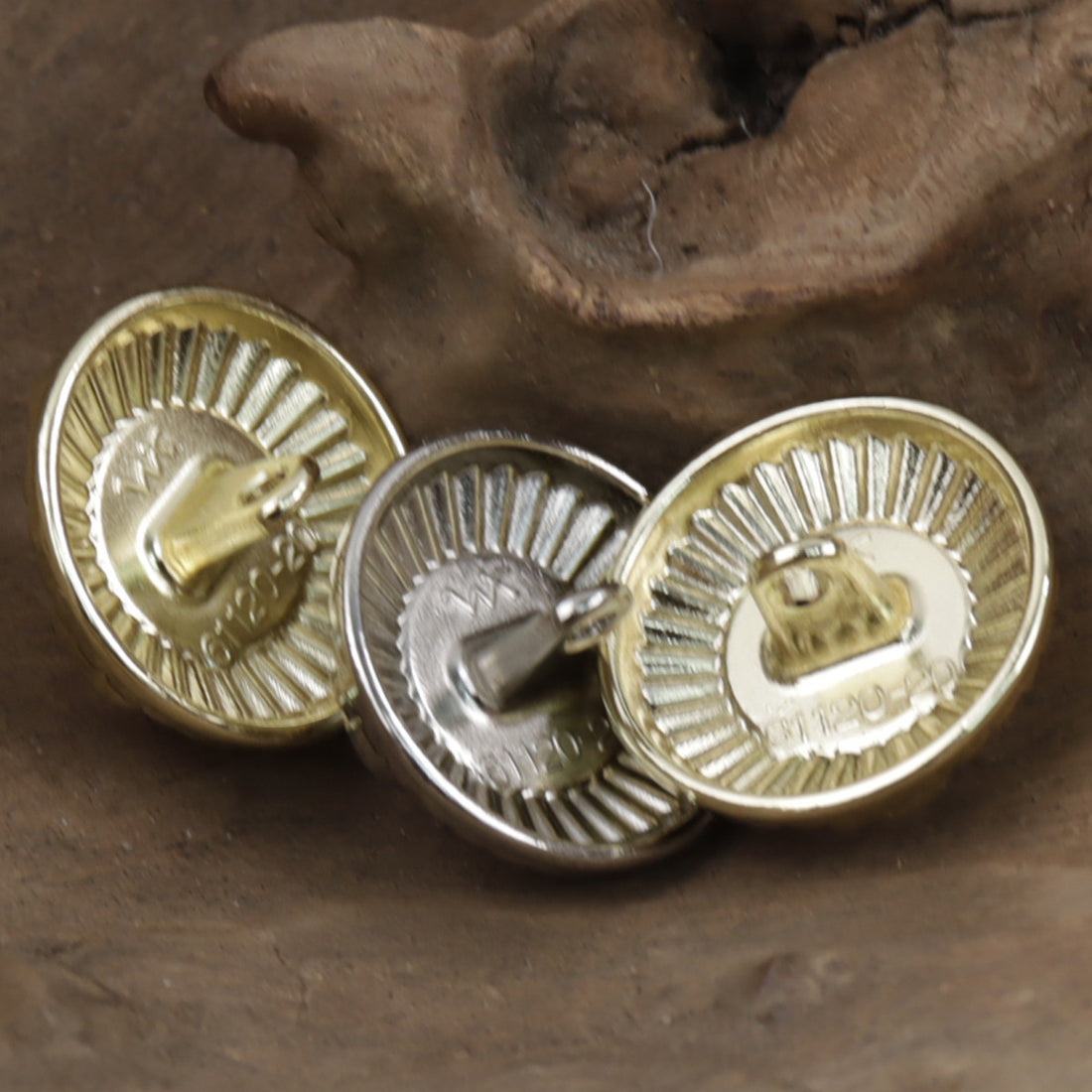 Double-Ring Pearl Gold and Silver Metal Decorative Buttons 10pcs - Lots of Buttons