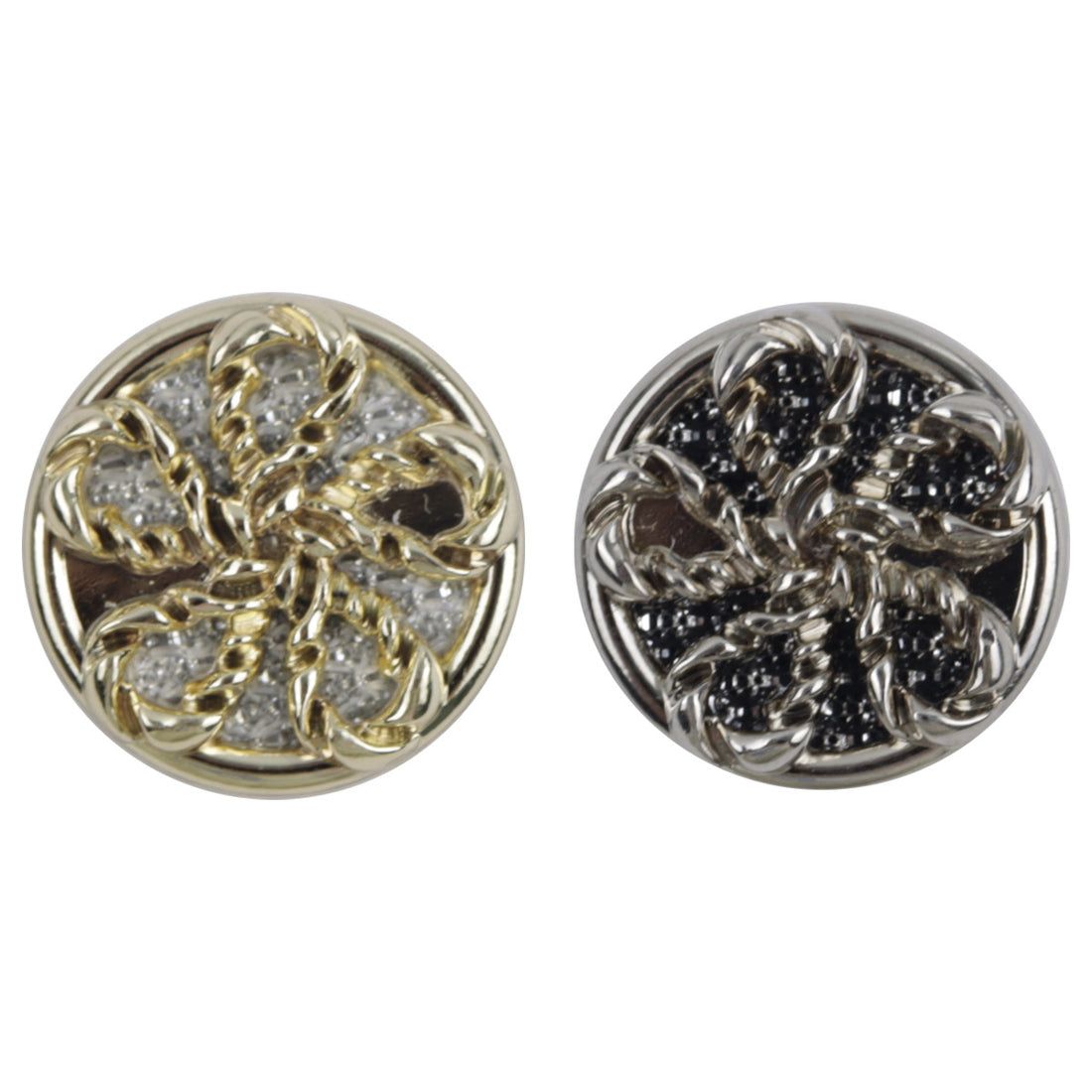 Gold and Silver Windmill Metal Buttons for Woolen Coats 10pcs - Lots of Buttons