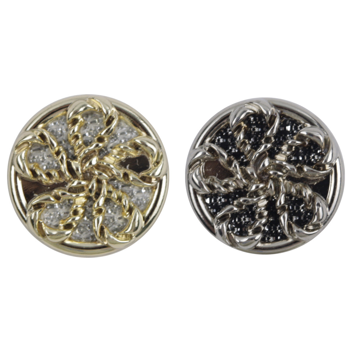 Gold and Silver Windmill Metal Buttons for Woolen Coats 10pcs - Lots of Buttons