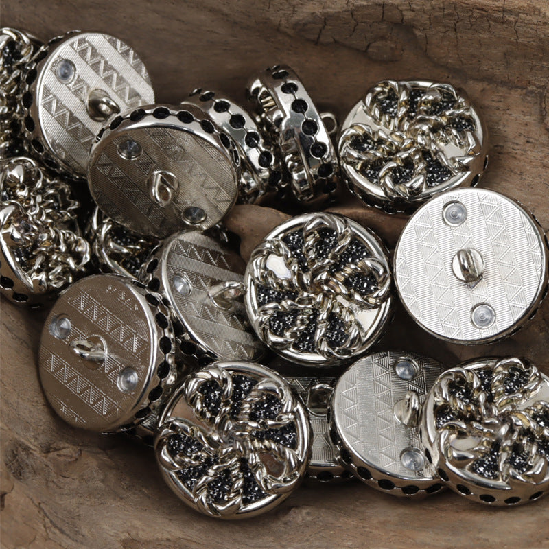 Gold and Silver Windmill Metal Buttons for Woolen Coats 10pcs - Lots of Buttons