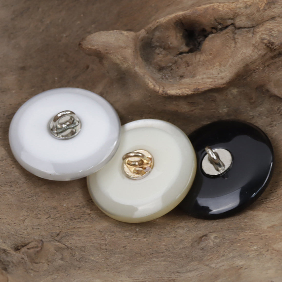 Champagne Resin-Metal Combination Buttons for Woolen Coats 10pcs - Lots of Buttons