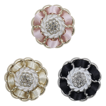 Hydrangea Handmade Hot-Fix Rhinestone Metal Decorative Buttons 10pcs - Lots of Buttons