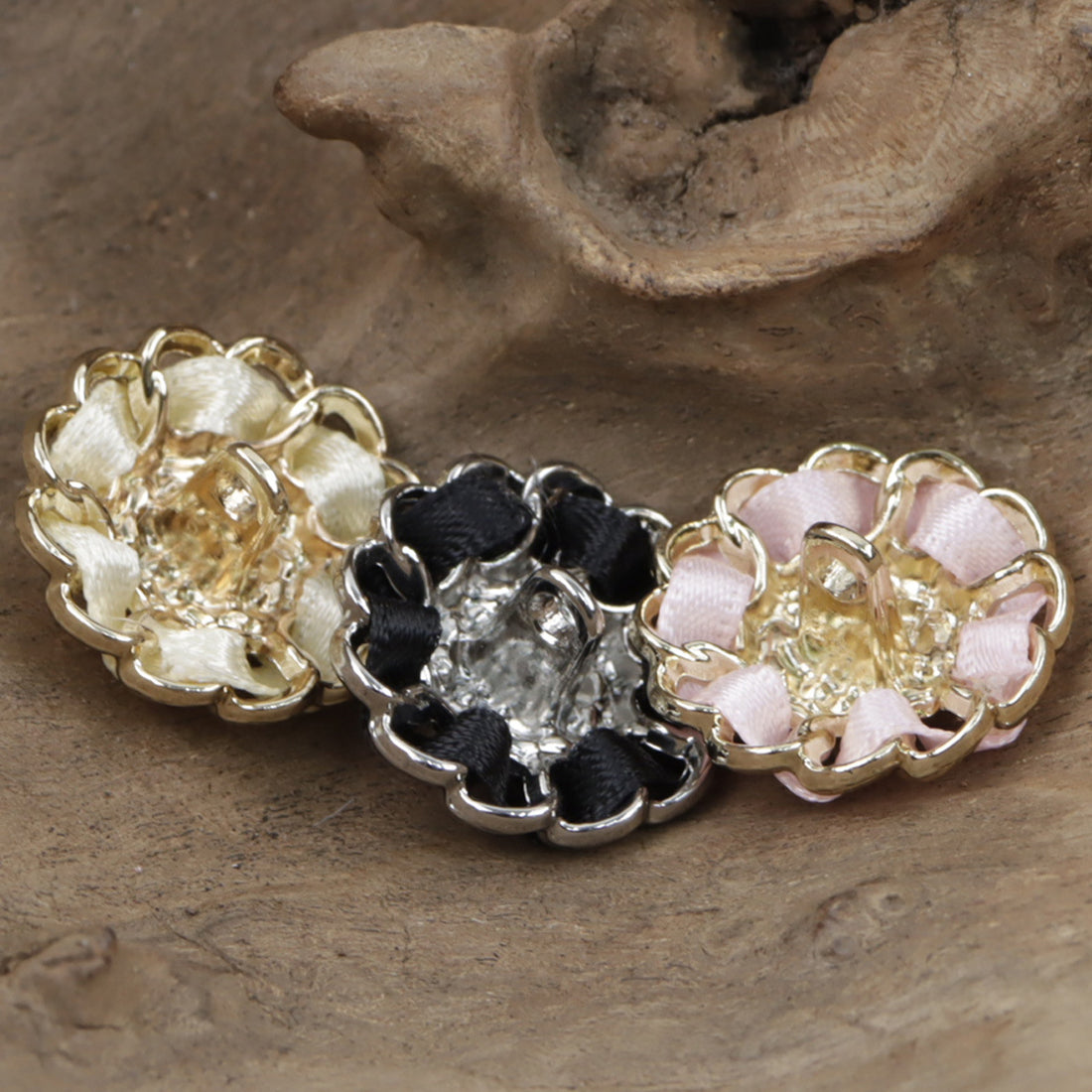 Hydrangea Handmade Hot-Fix Rhinestone Metal Decorative Buttons 10pcs - Lots of Buttons