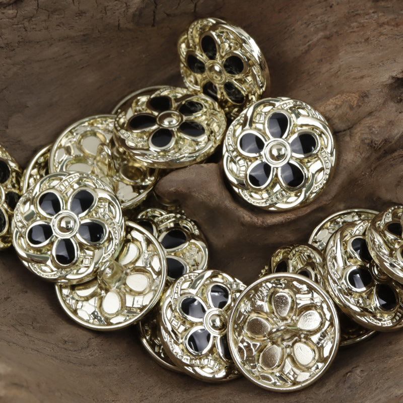19MM Daisy-Shaped White Gold Metal Buttons for Woolen Short Coats 10pcs - Lots of Buttons