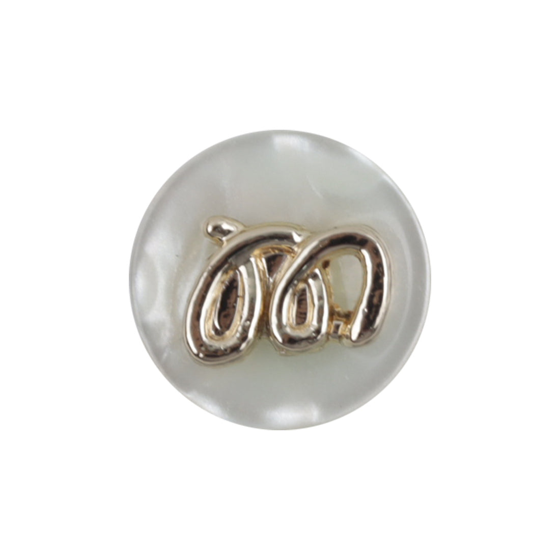 11.5mm Round Beige Decorative Resin Buttons with Metal Handle 20pcs - Lots of Buttons