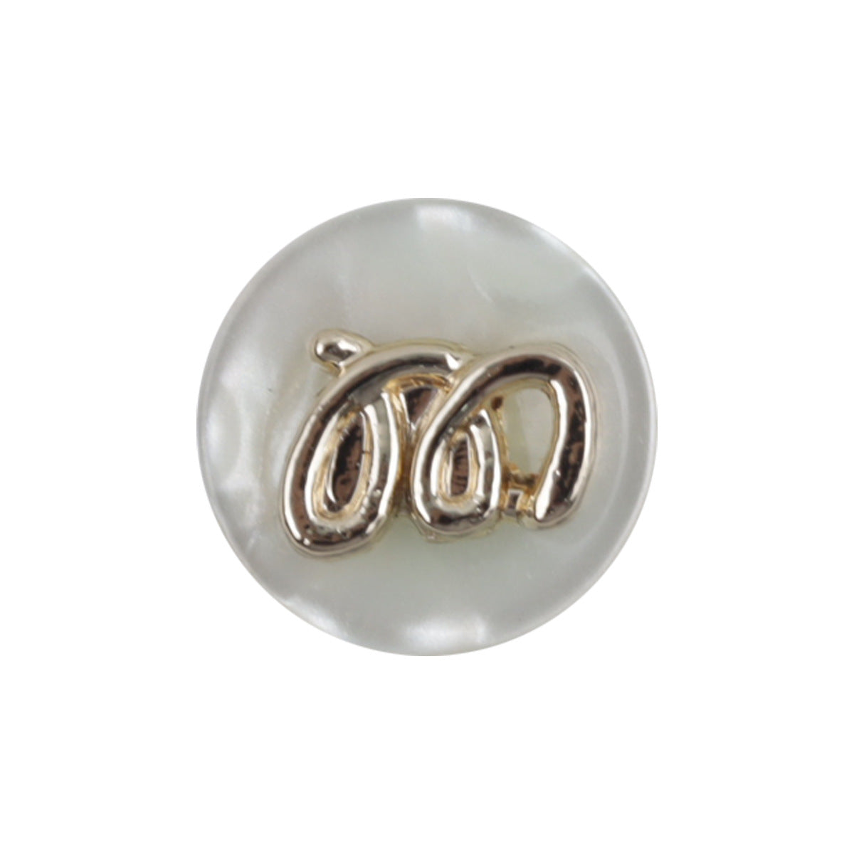 11.5mm Round Beige Decorative Resin Buttons with Metal Handle 20pcs - Lots of Buttons