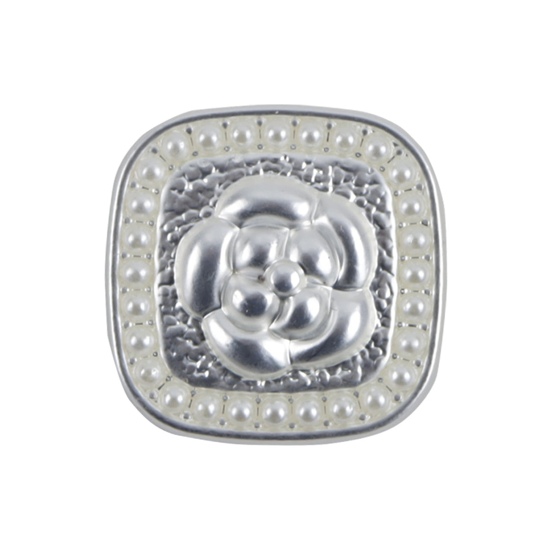 Square Silver Rose Metal Shank Buttons 10pcs - Lots of Buttons