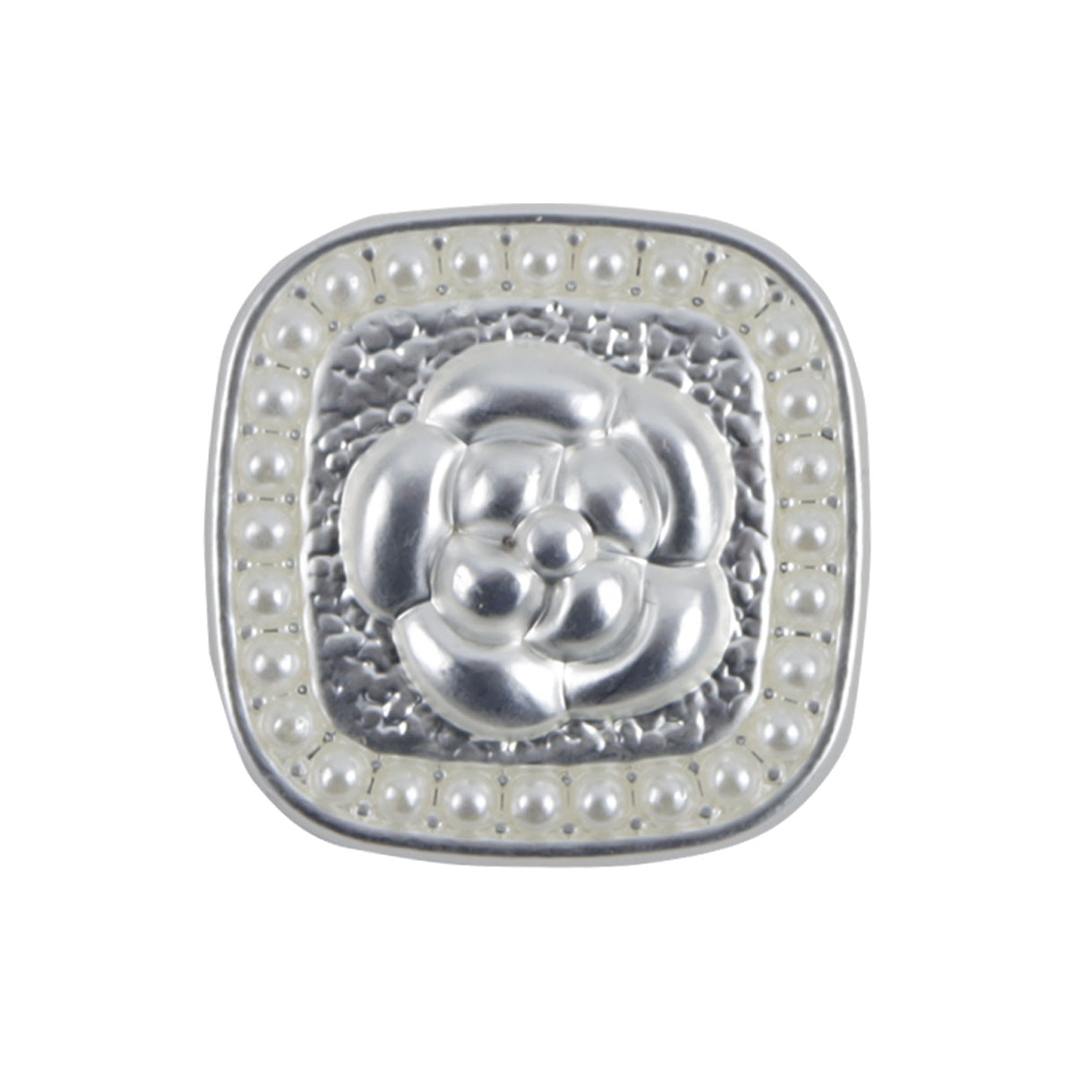 Square Silver Rose Metal Shank Buttons 10pcs - Lots of Buttons