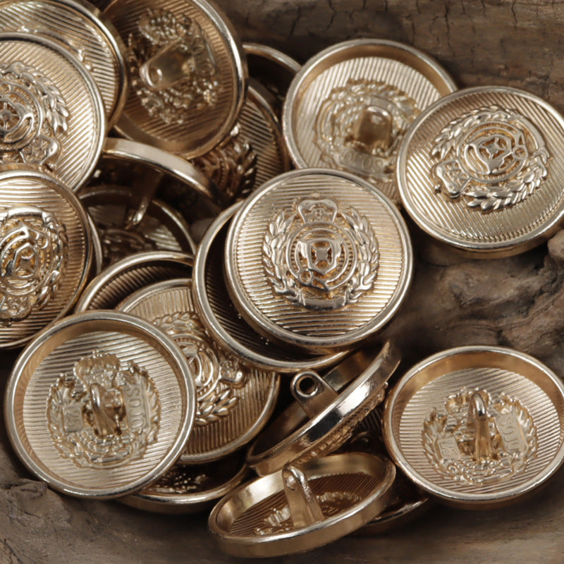Vintage British School Style Wheat Shield Metal Buttons 10pcs - Lots of Buttons