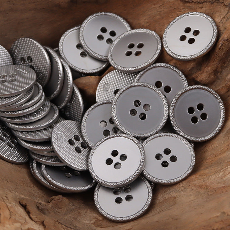Vintage Silver Flat Metal Buttons for Knitted Hats Teddy Bear 10pcs - Lots of Buttons