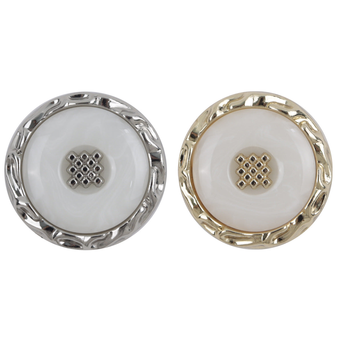 Light Gold and Silver Lace Metal Buttons for Lady Woolen Coats 10pcs - Lots of Buttons